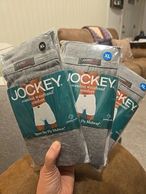 Lote 3 Calzoncillos Jockey Deportivos Cintura Media XL Gris Nuevos con Etiquetas De Colección 2000 Nuevo de Lote Antiguo Foto 1 de 4