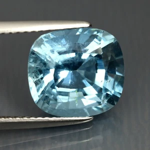 5.10 ct Spectacular Cushion(11.16 x 10.31 mm)Brazil Sky Blue Aquamarine Gemstone - Picture 1 of 3