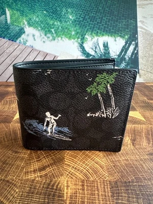 Новый с Ярлыками тренер мужской 3 в 1 бумажник с серфинга печати уголь мульти CBK15 - Изображение 1 из 4