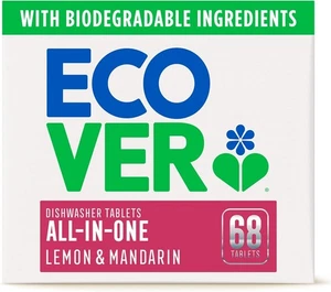Ecover All in One Dishwasher Tablets -Powerful Cleaning 68 Tablets - Picture 1 of 6