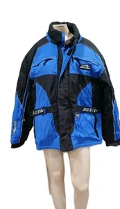 Vint. Arctiva Snowmobile Racing Puffer Bomber Jacket Size XL Blue Full Zip Pad - Picture 1 of 8