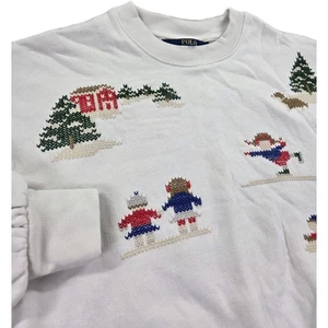 Polo Ralph Lauren Sweatshirt Girls Medium 8-10 Christmas - Picture 1 of 7
