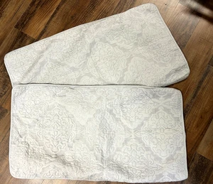 2- Quilted King Pillow Shams Gray The Pure Collection by Indigo -Pakistan Cotton - Picture 1 of 7
