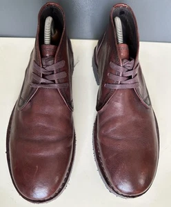 John Varvatos Lace Up Hipster Chukka Boots Sz 40.5 / US 7.5 Burgundy Leather - Picture 1 of 13