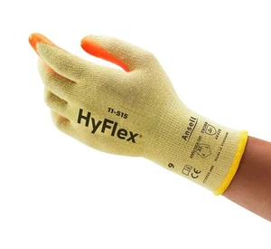 Ansell Hyflex 11-515 Cut Resistant Yellow Orange Work Gloves Size 8 Pack Of 12 - Picture 1 of 2