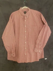 Camisa Jos A Bank Para Hombres XL Roja Blanca Cuadros Botones Informal Viajero Algodón - Imagen 1 de 7