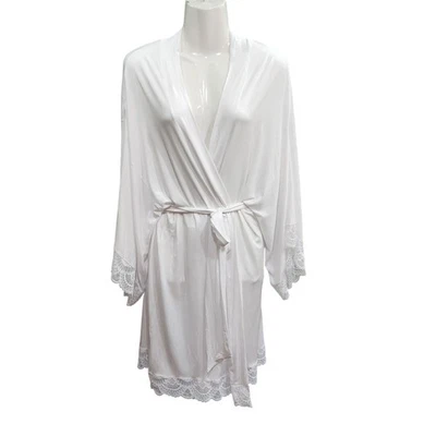 Eberjey Mariana MME Kimono Robe Large White Lightweight Classic Cozy Fairy - Image 1 of 4