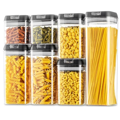 MEDIAWAVE STORE Kit 7 Contenitori Ermetici per Alimenti Barattoli Porta Pasta Biscotti da Cucina