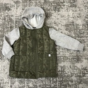 TOMMY BAHAMA KIDS BOY Toddler QUILTED Hooded Green Olive Cotton JACKET 3T - Picture 1 of 12