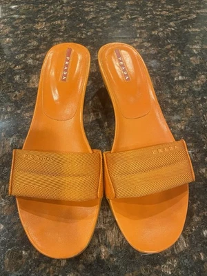 Sandalias de tacón Prada para mujer talla 37 naranja Foto 1 de 4