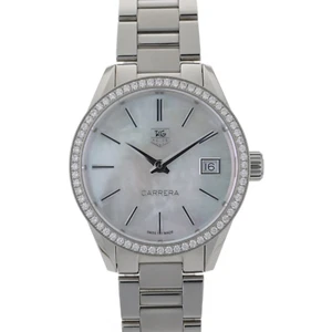TAG Heuer Carrera WAR1315-0 Diamond Bezel 32mm MOP Ladies Watch Full Set - Picture 1 of 11
