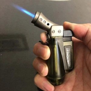 Refillable Windproof 1300'C Butane Viewable Single Flame Jet Lighter Torch - Picture 1 of 21