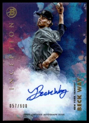 2021 Bowman Inception Autographs Beck Way Auto /600 New York Yankees #PA-BW - Image 1 of 2
