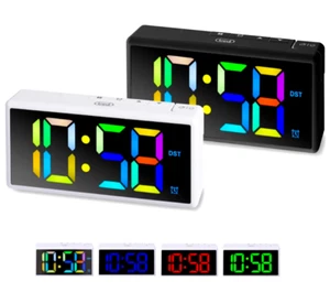 Orologio sveglia DIGITALE da comodino tavolo display luce led notte batteria usb - Picture 1 of 17
