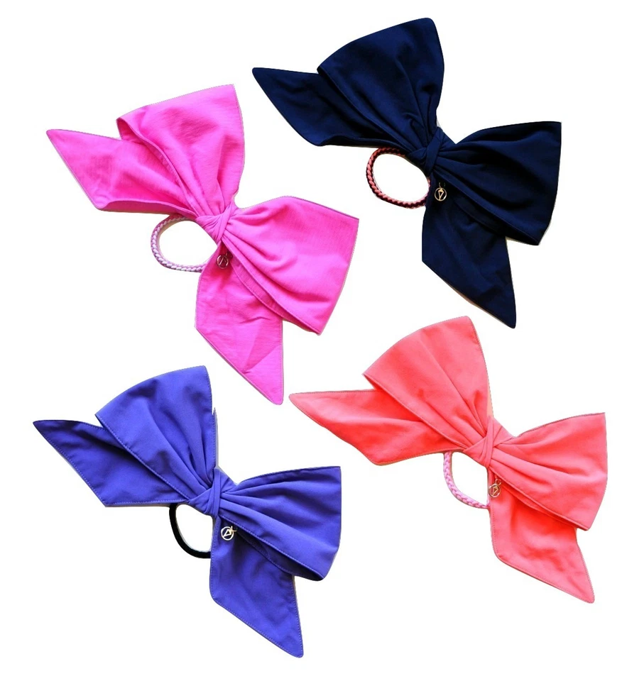 NUEVO Paquete de 4 lazos grandes para el cabello Ivivva de Lululemon rosa, azul marino, púrpura y coral Foto 1 de 1