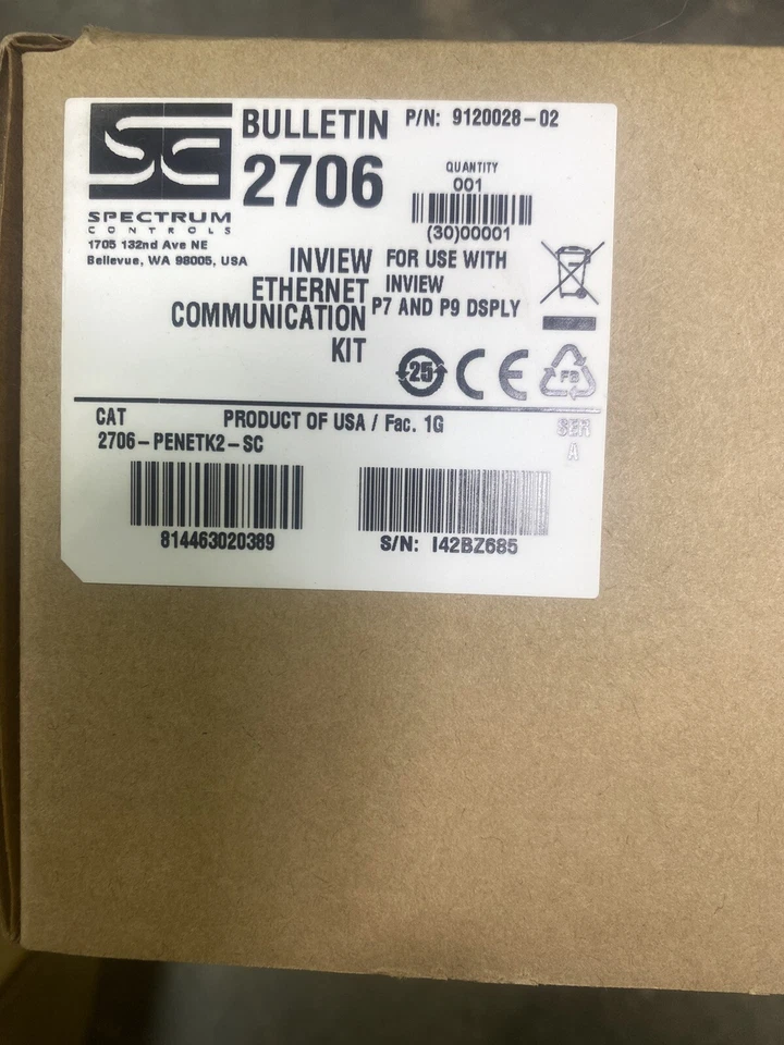 SPECTRUM CONTROLS 2706-PENETK2-SC Inview Ethernet Communication Kit P7&P9 DSPLY - Image 1 of 4