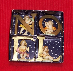 Vintage Italy Noel Letters Angels Cherubs - Picture 1 of 3