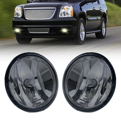 For 2007-2014 GMC Yukon Chevy Tahoe Avalanche Suburban Smoked Fog Lights Lamps - Image 1 of 4