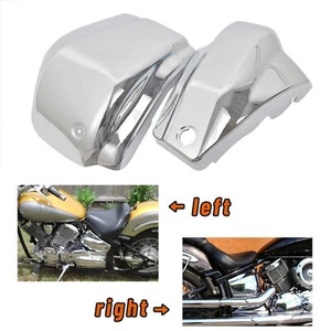 Chrome Battery Side Covers For Yamaha V Star 1100 XVS1100 Classic 1999-2011 - Picture 1 of 14