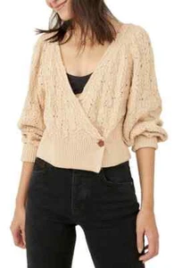Cárdigan envolvente Free People Olive You Cable macadamia talla M 1672 - Imagen 1 de 1