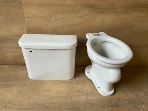 Antique Ceramic White Porcelain Toilet Bowl Tank Lid Old Vtg Peerless 07-21E Cover