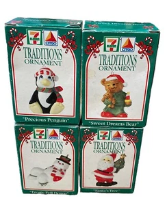 4 Vintage 1993 Tradition Ornament 3” Figurine Collection From 7-Eleven & Citgo - Picture 1 of 6