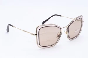 MIU MIU SMU 55V 06D-3D2 GOLD CLEAR AUTHENTIC DESIGNER FRAMES SUNGLASSES 51-21 - Picture 1 of 4