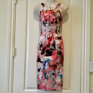 BLACK HALO Decadence Karmen Abstract Print Knee-Length Sheath Dress, Size 6, NWT - Picture 1 of 7