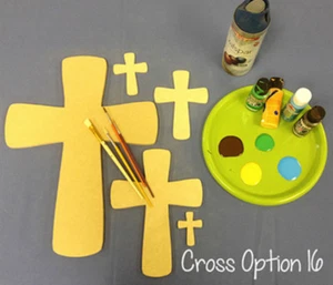 Wooden Cross Shape, Wood Wall Hanging Cross (16) , Paintable Wood Cross, Craft - Bild 1 von 1