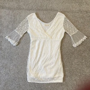 Weiße Spitze Netz Perlen Femine Braut Bluse super süß Brautbluse super süß - Bild 1 von 8