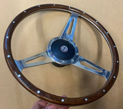 Volante Triumph Stag Dolomite 2000 tradicional aleación pulida madera 15" Foto 1 de 4