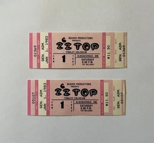 ZZ Top Original Konzert Ticket 2er Set Tingley Coliseum 01.01.1983 Albuquerque - Bild 1 von 3