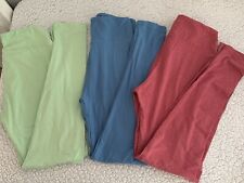 NEW LULAROE OS 3 Pair SOLID LEGGINGS Green, Blue, & Heathered Red