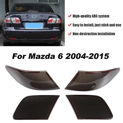 Cubierta de lámpara de luz trasera negra ahumada ABS para Mazda 6 2004-2015 Foto 1 de 4