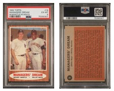 1962 Topps Mickey Mantle Willie Mays Manager’s Dream #18  PSA 6  EX MT