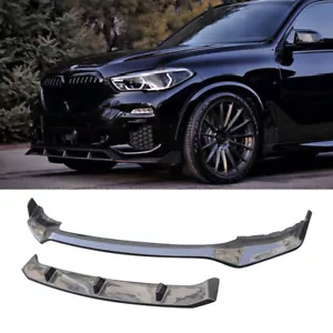 For BMW X5 G05 M Sport 2019UP Carbon Fiber Front Bumper Lip Spoiler Splitters - Bild 1 von 14