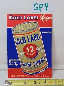 VINTAGE 1920'S RECIPE BOOK PAMPHLET GOLD LABEL BAKING POWDER RARE ADVERTISING  - Picture 1 of 8