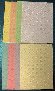 EMBOSSED STAMPIN' UP CARDSTOCK CARD FRONTS SET OF 8 SHEETS "Damask" - Picture 1 of 2