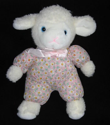 Fiesta Lamb Plush Lovey Pink Floral Body Stuffed Animal 11" Vintage - Image 1 of 4