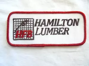 Cooler Vintage Hamilton Holz HFB Laden Werbung Stoff Aufnäher - Bild 1 von 2