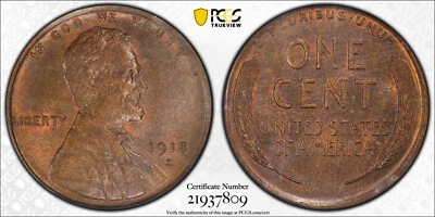 1918 S PCGS MS64RB Red and Brown Lincoln Wheat Cent - Image 1 of 3