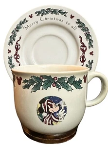 8 tazas platillos Disney Twas the Night Before Christmas Mickey Mouse Holly - Imagen 1 de 9