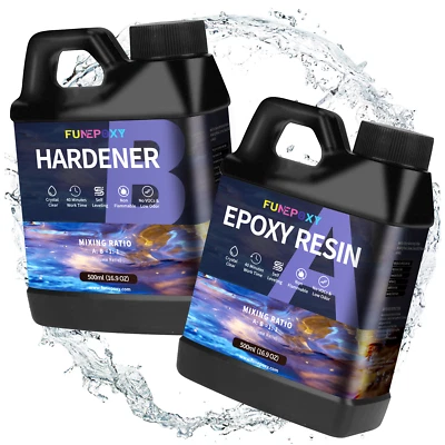 Food Safe Epoxy Resin Crystal Clear Art Craft Fast Cure 500ML/1L/2L/4L/8L Kit - Image 1 of 4