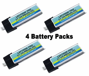 Lectron 1S600-35U 600mAh 1S 3.7V 25C LiPo (4 Pack) w/ UMX : Blade Glimpse FPV - Picture 1 of 1