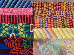 Lote de 10 restos de tela de algodón Kaffe Fassett 9" x 22", variedad - Imagen 1 de 3