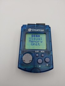 Sega Dreamcast VMU HKT-7000 Visual Memory Unit Transparent Blue NEW BATTERIES