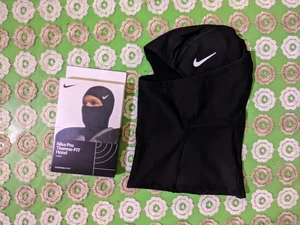 Nike Pro Hyperwarm Hood Therma Fit Unisex Black White Ski Mask  - Foto 1 di 5