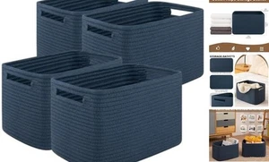 Storage Baskets for Organizing, Woven Decorative Baskets for Shelves - Blue - Picture 1 of 8