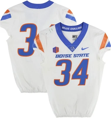 Boise State Broncos Team-Issued #34 White Jersey from Football Program - Size 40 - Image 1 of 3