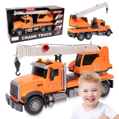 Malplay Baukran mit Auslegerwagen Schwenkarm Licht Sound ab 3 Jahren Geschenk  - Bild 1 von 4